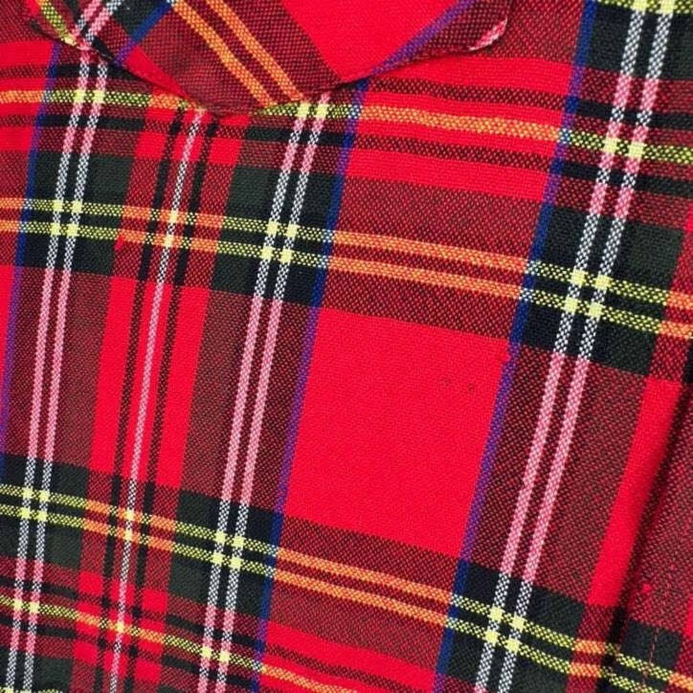 VTG Pine Grove Red Plaid Lumberjack Button Up Flannel Shirt Mens L Quilt Lined - Picture 8 of 9